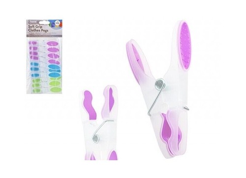 Strong plastic clothes pegs - plastic,