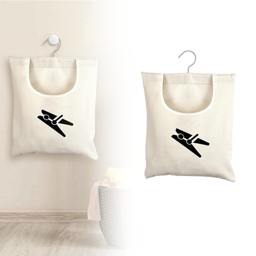 Hanging canvas peg bag - peg, cloth