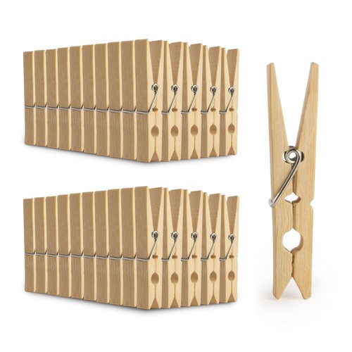 Large bamboo clothes pegs - large,