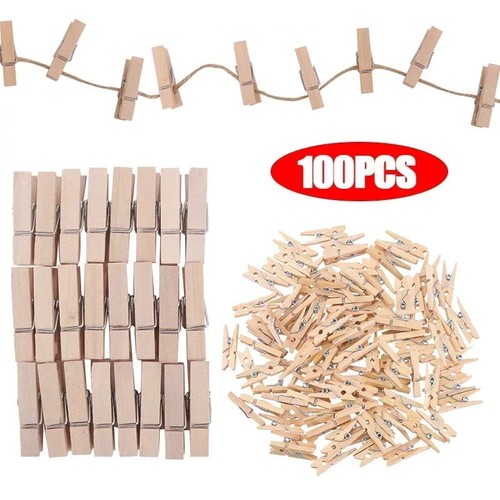 100 solid wooden clothes pegs - clothes,