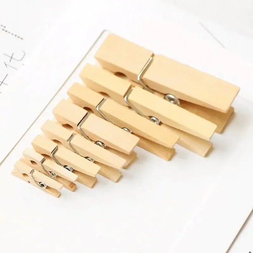 Wooden clothes pegs clips - 50,