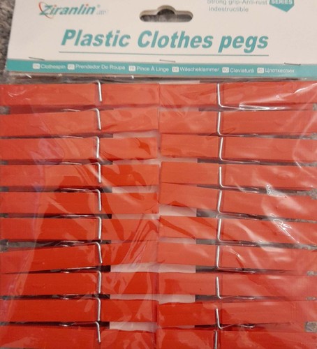 Strong plastic clothes pegs - clothes,